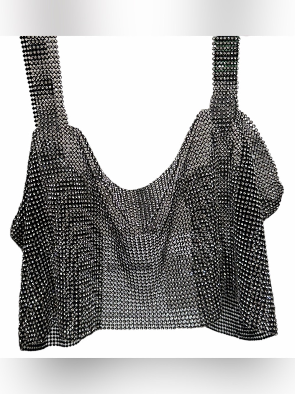 Rhinestone Chainmail Mesh Crop Top